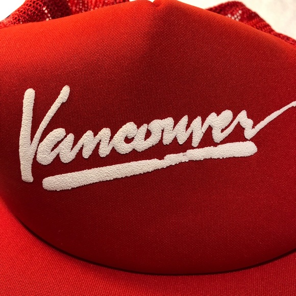 Vintage 3 stipe Trucker snapback hat cap Vancouver Script - Picture 9 of 14